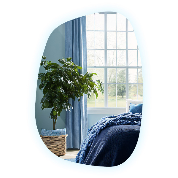 Irregular shaped lighted mirror 55x38 cm