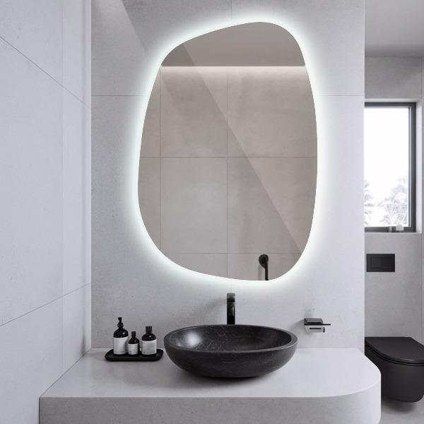 Irregular shape led mirror 68x47 cm