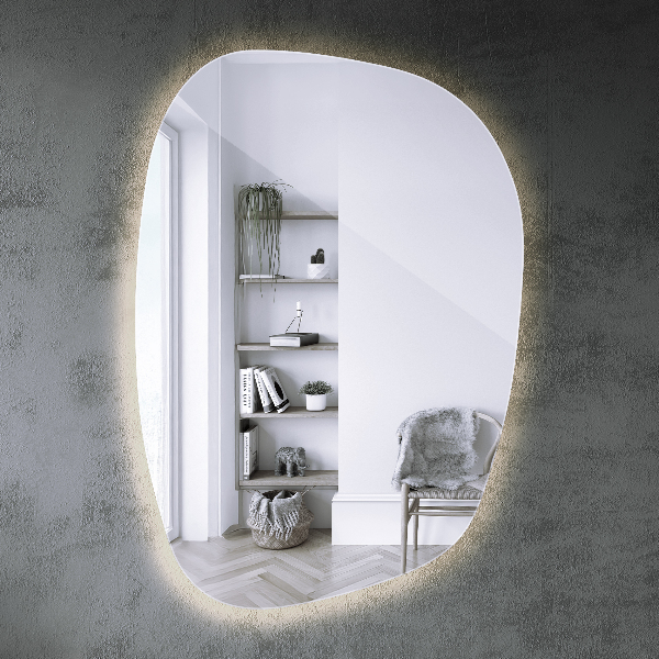 Irregular shape led mirror 68x47 cm