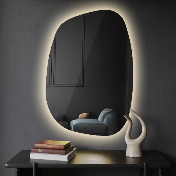 Asymetric led light mirror 79x57 cm