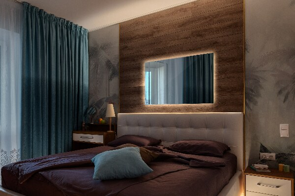 Rectangular illuminated mirror 80x60 cm