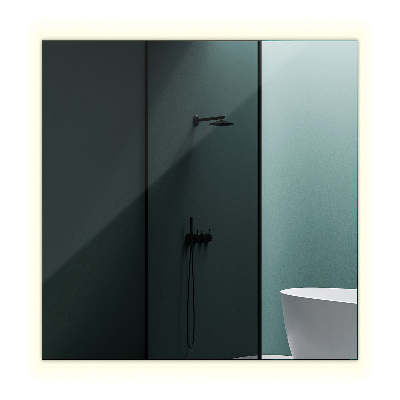 Rectangular bathroom mirror with lights 50x50 cm
