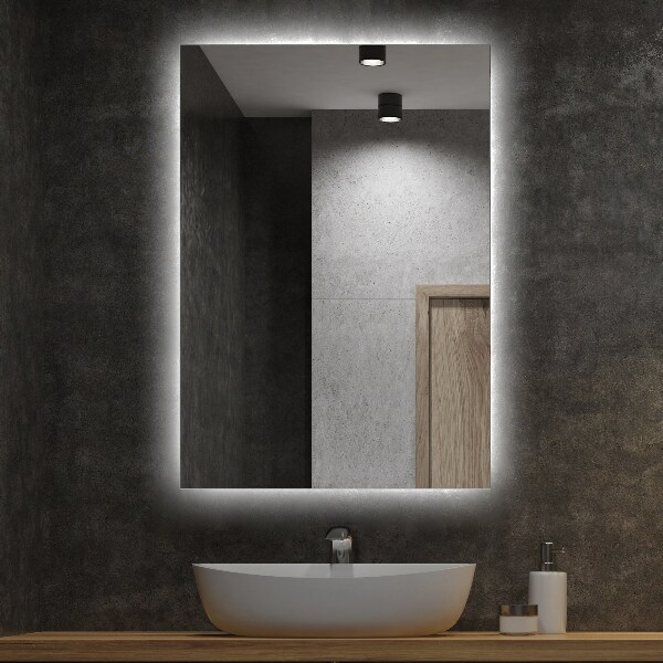 Rectangle led bathroom wall mirror 60x40 cm