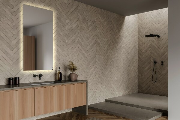 Rectangle illuminated bathroom wall mirror 80x60 cm