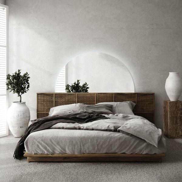 Half-circle led light mirror 25x50 cm