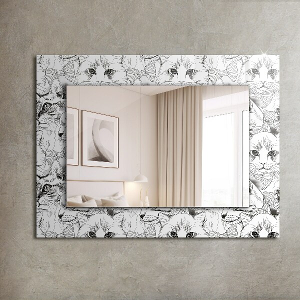 Printed mirror Cats with butterflies