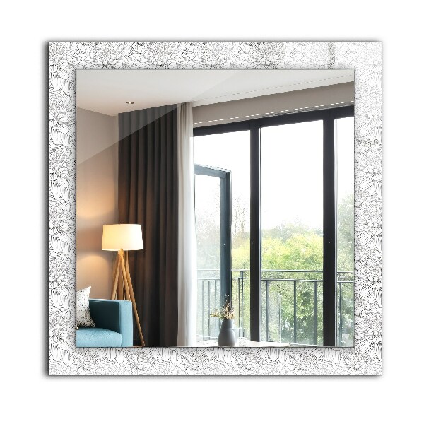 Wall mirror design Monochrome floral pattern