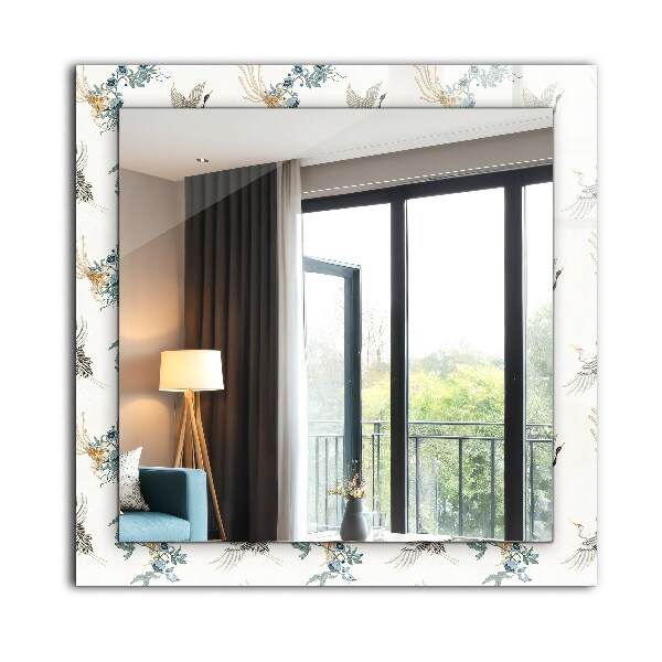 Decorative mirror Birds and flowers