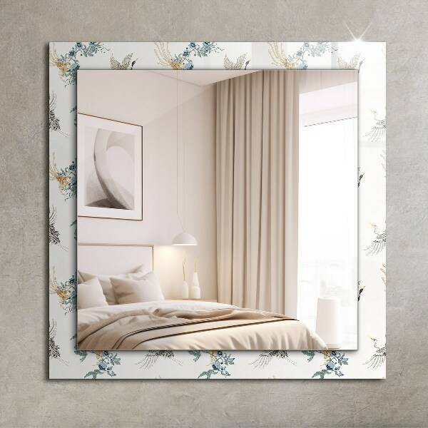Decorative mirror Birds and flowers