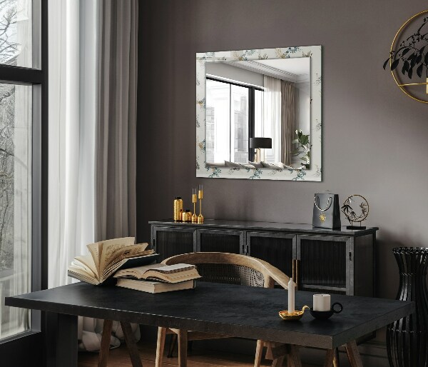 Decorative mirror Birds and flowers