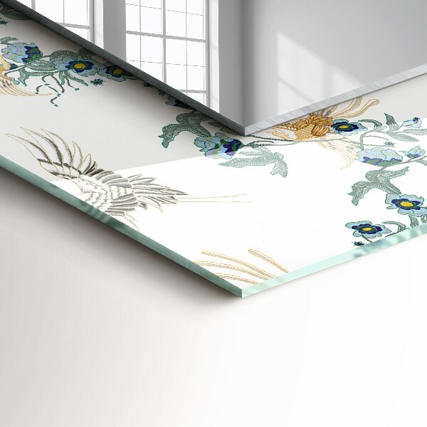 Decorative mirror Birds and flowers
