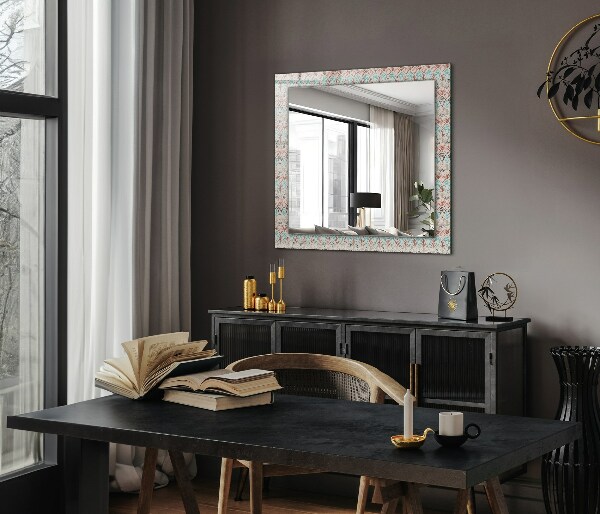 Wall mirror decor Coloured geometric drawing