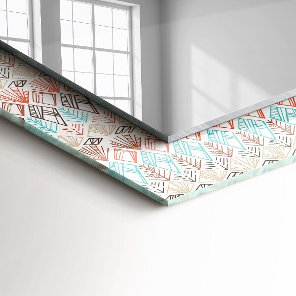 Wall mirror decor Coloured geometric drawing