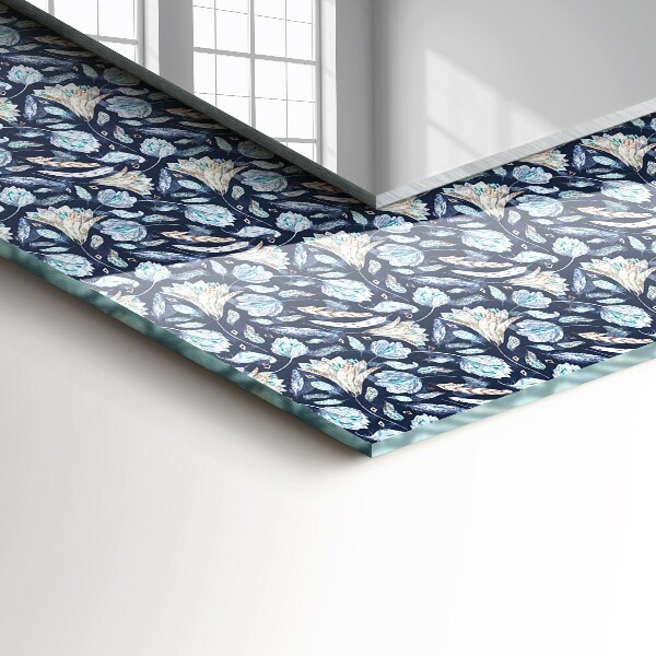 Mirror frame with print Blue flower design
