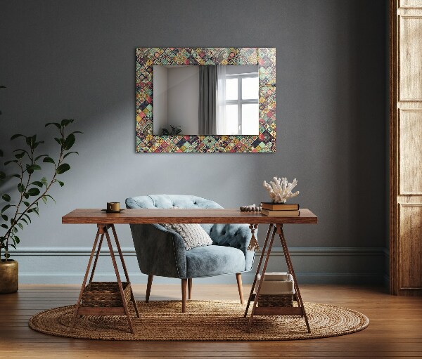 Printed mirror Coloured mosaic
