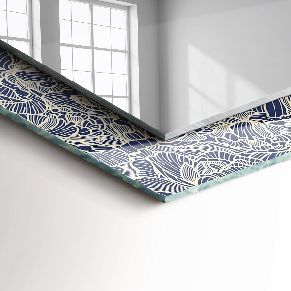 Wall mirror decor Floral pattern on fabric