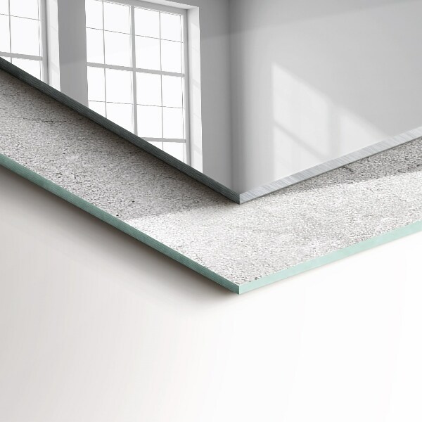 Mirror frame with print Cracked concrete surface