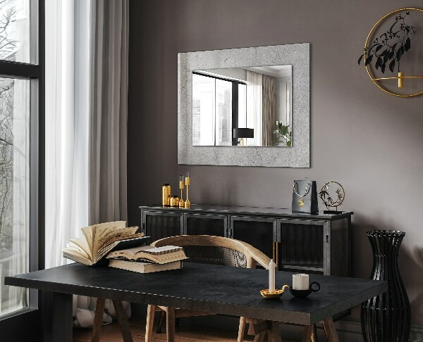 Mirror frame with print Cracked concrete surface