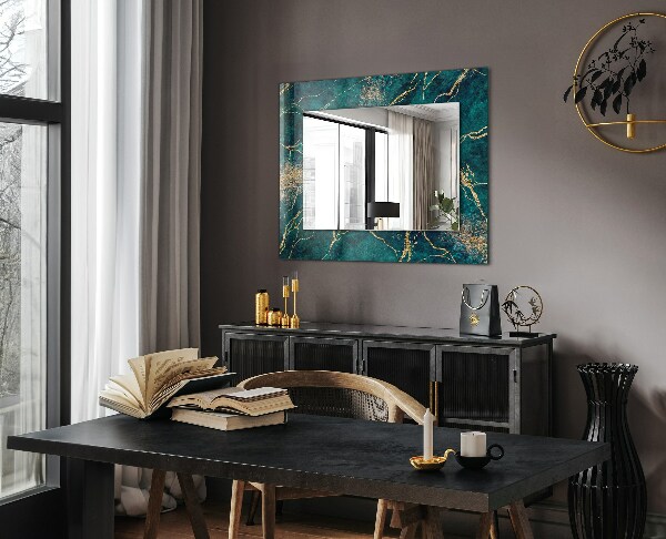 Printed mirror Green marble