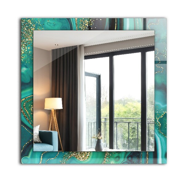 Printed mirror Green abstract texture