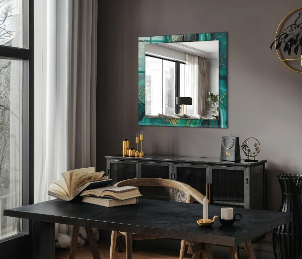 Printed mirror Green abstract texture
