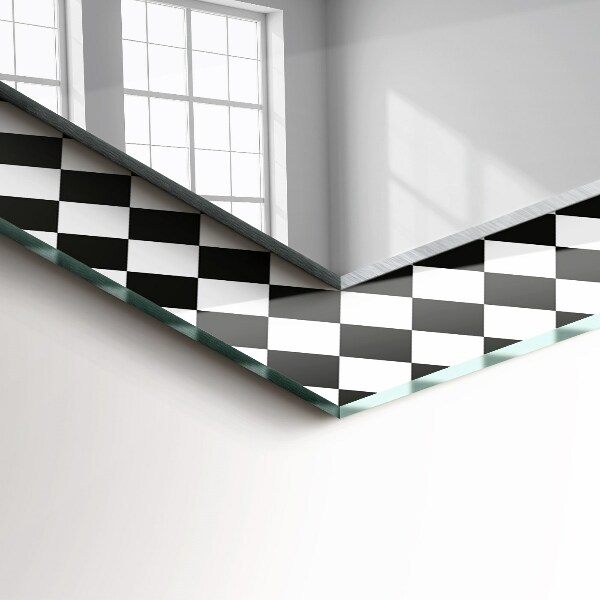 Wall mirror decor Black and white chess board