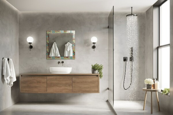 Printed mirror Coloured mosaic