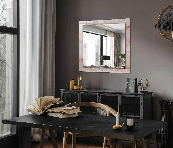 Wall mirror decor Pink marble pattern
