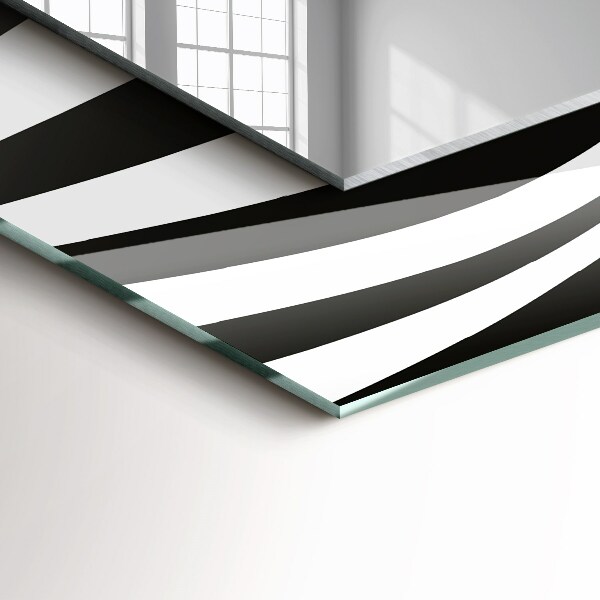 Printed mirror Black and white waves