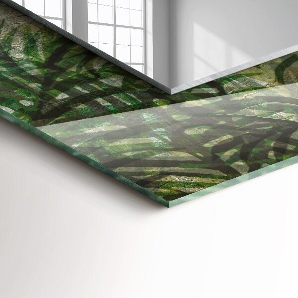 Mirror frame with print Green fern leaves