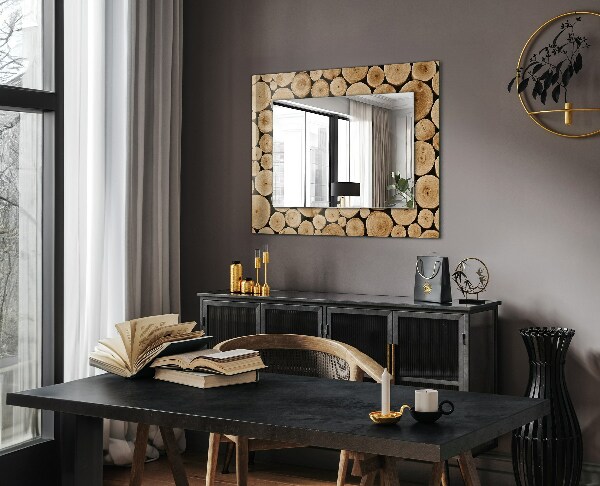 Wall mirror design Cross section of tree trunks