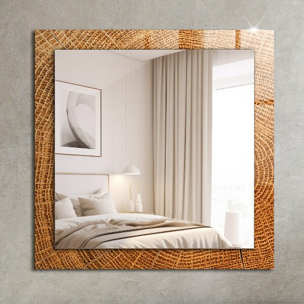 Decorative mirror Cross section of the growth rings of a tree trunk