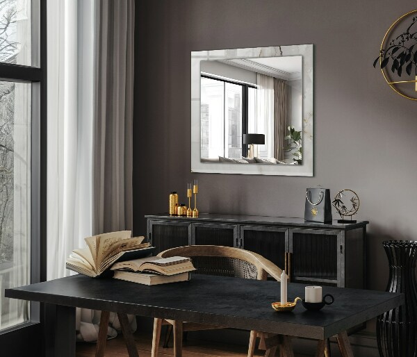 Decorative mirror White marble motifs
