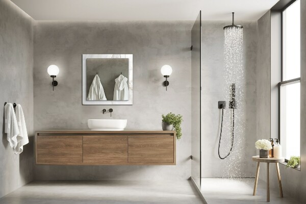 Decorative mirror White marble motifs