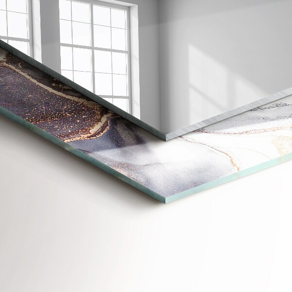 Mirror frame with print Abstract marble art