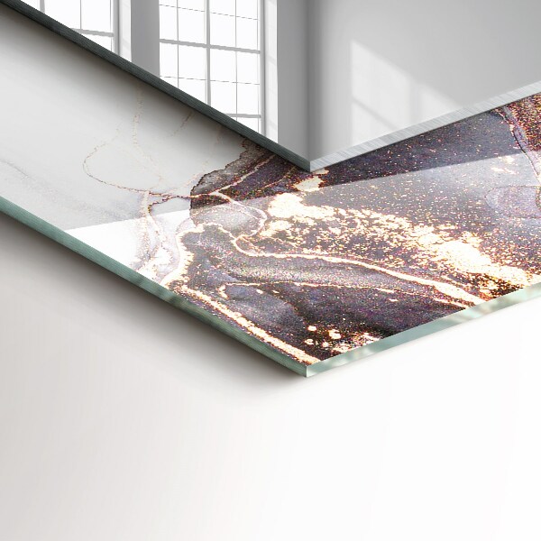 Mirror frame with print Abstract marble art