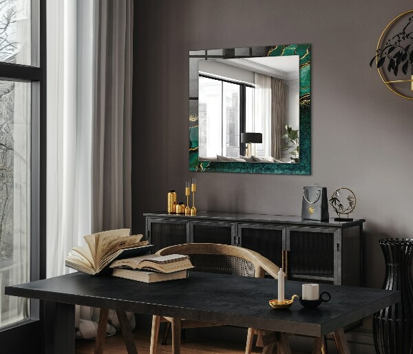Decorative mirror Green abstract art motifs
