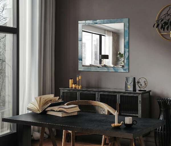 Mirror frame with print Blue marble textures