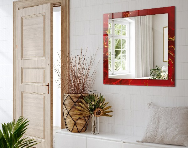Wall mirror decor Abstract red paint