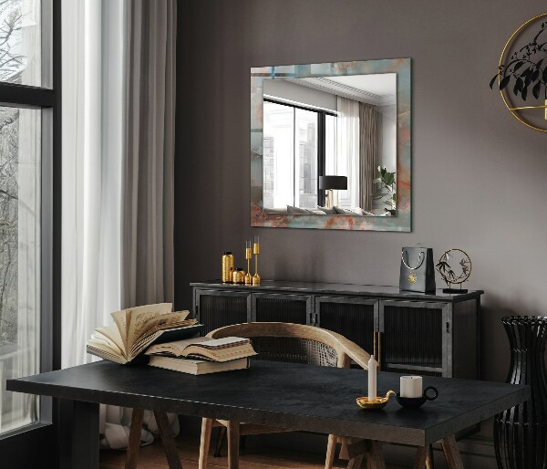 Mirror frame with print Abstract coloured texture