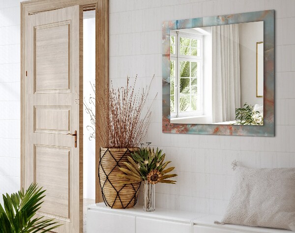 Mirror frame with print Abstract coloured texture