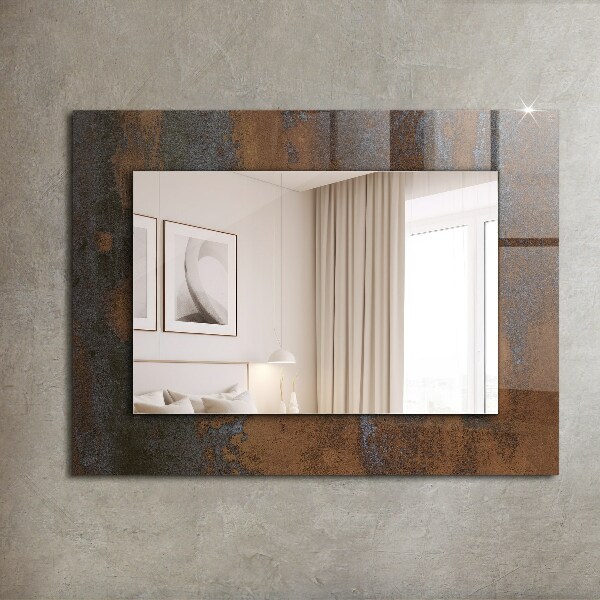 Wall mirror decor Fashionable rusty metal