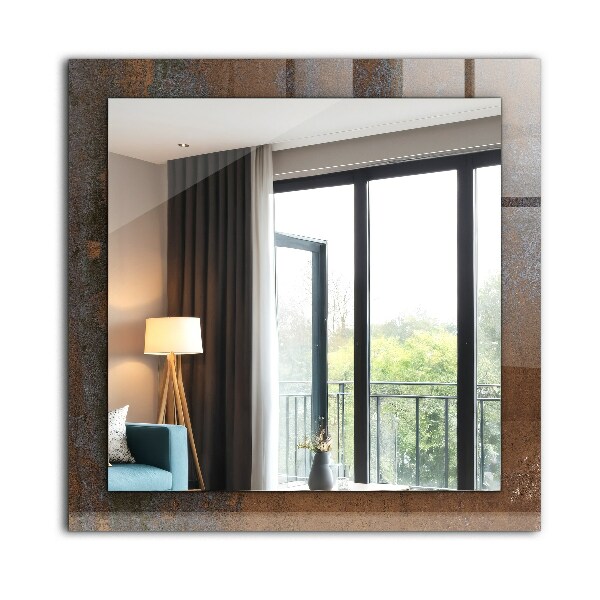 Wall mirror decor Fashionable rusty metal