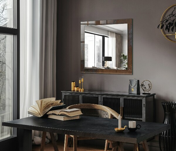 Wall mirror decor Fashionable rusty metal