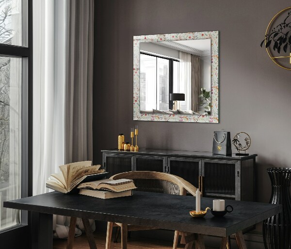 Decorative mirror Flowers with watercolour motifs