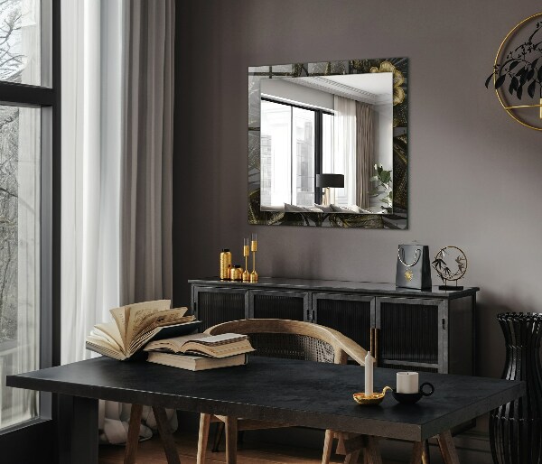 Wall mirror decor Flowers and hummingbirds