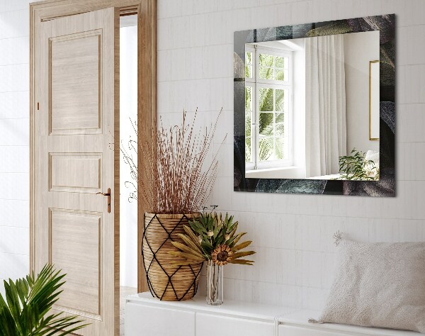 Wall mirror design Coloured plant leaves