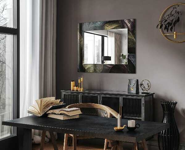 Wall mirror design Coloured plant leaves