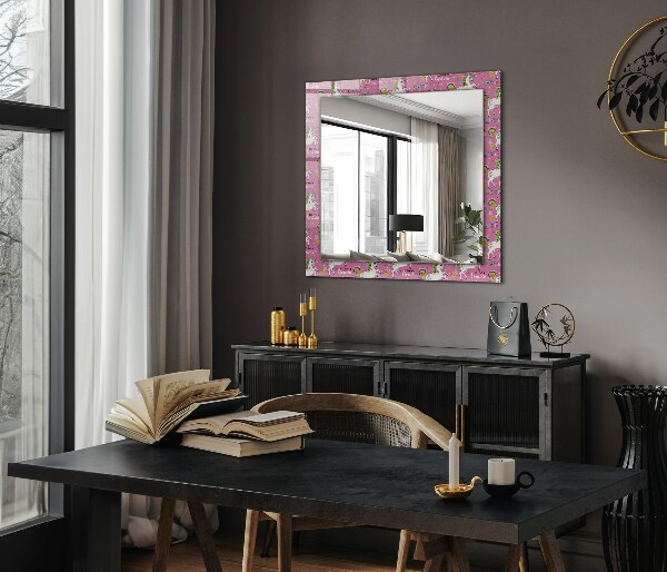 Wall mirror decor Unicorns Rainbow hearts