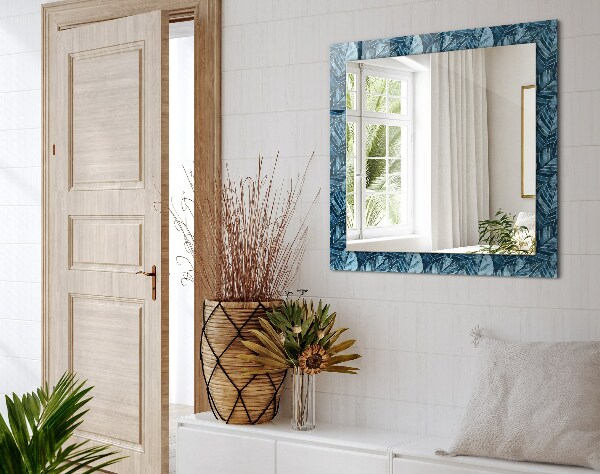 Decorative mirror Blue leaf designs